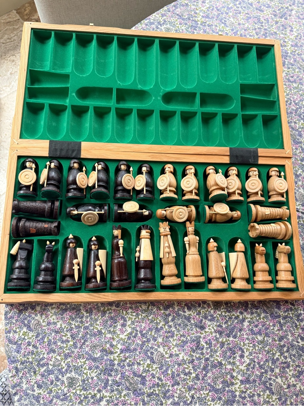 Wooden Chess Set . Wooden Knight Figures. Very unique. NWOT . Never used.